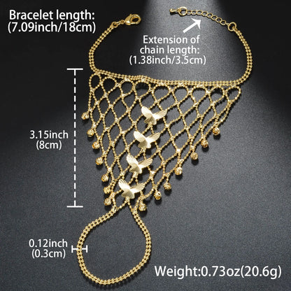 Flower Butterfly Gold Bracelet
