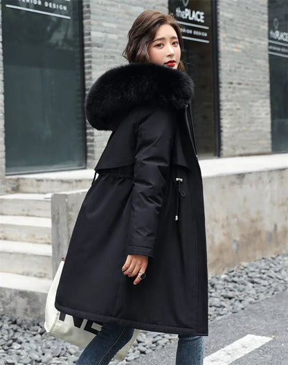 Winter Hooded Parka Coat for Women 2025