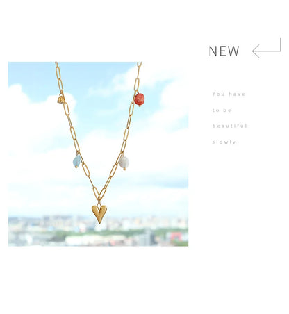 Heart Shaped Stainless Steel Pendant Necklace for Women