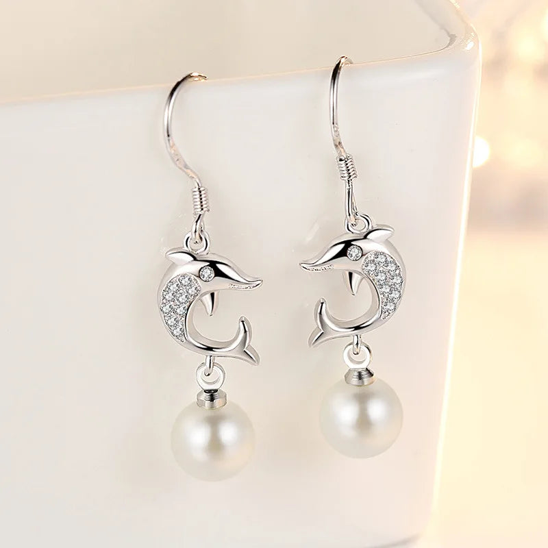 925 Sterling Silver Crystal Zircon Stud Earrings