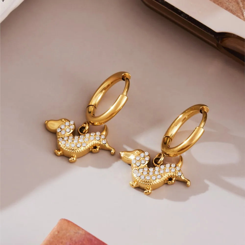 18k Gold plated Dachshund Jewelry Set for Women
