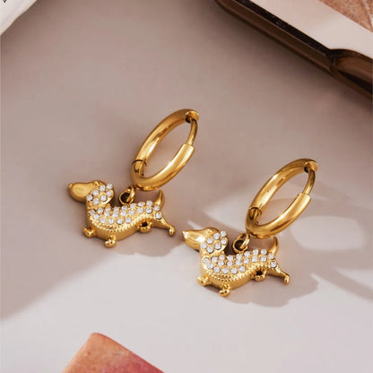 18k Gold plated Dachshund Jewelry Set for Women