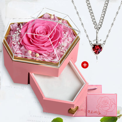 Heart & Sword Crystal Necklace Set – Stainless Steel Jewelry Gift Box