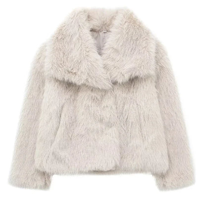 Faux Fur Plush Winter Coat for Women
