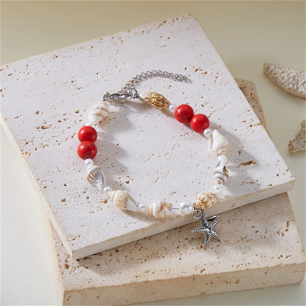 Shell Beads Dolphin Starfish Bracelet