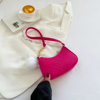 Women's Mini Felt Crescent Bag
