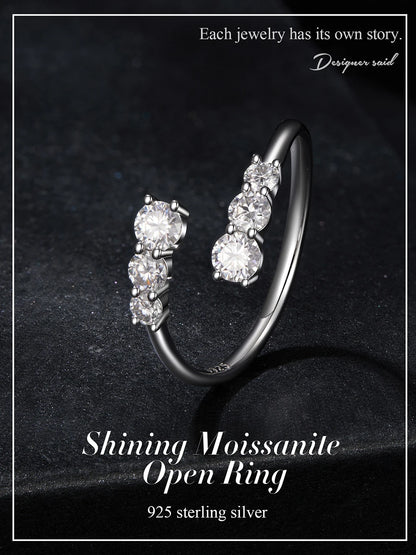 JEW036R 
Moissanite White Gold Plated Adjustable Ring 925 Sterling Silver - Klixstore