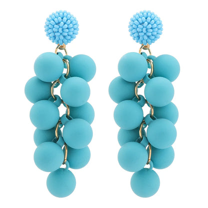 Colored Acrylic Ball Pendant Earrings
