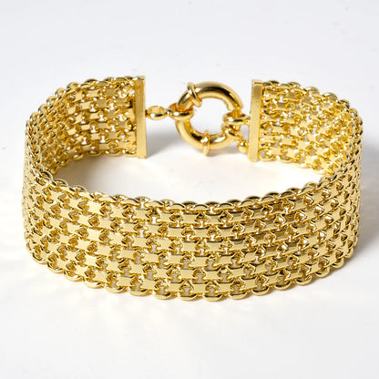 Wide Gold Link Chain Bracelet
