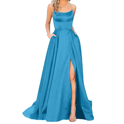 Elegant Halter Off-Shoulder Gala Dress