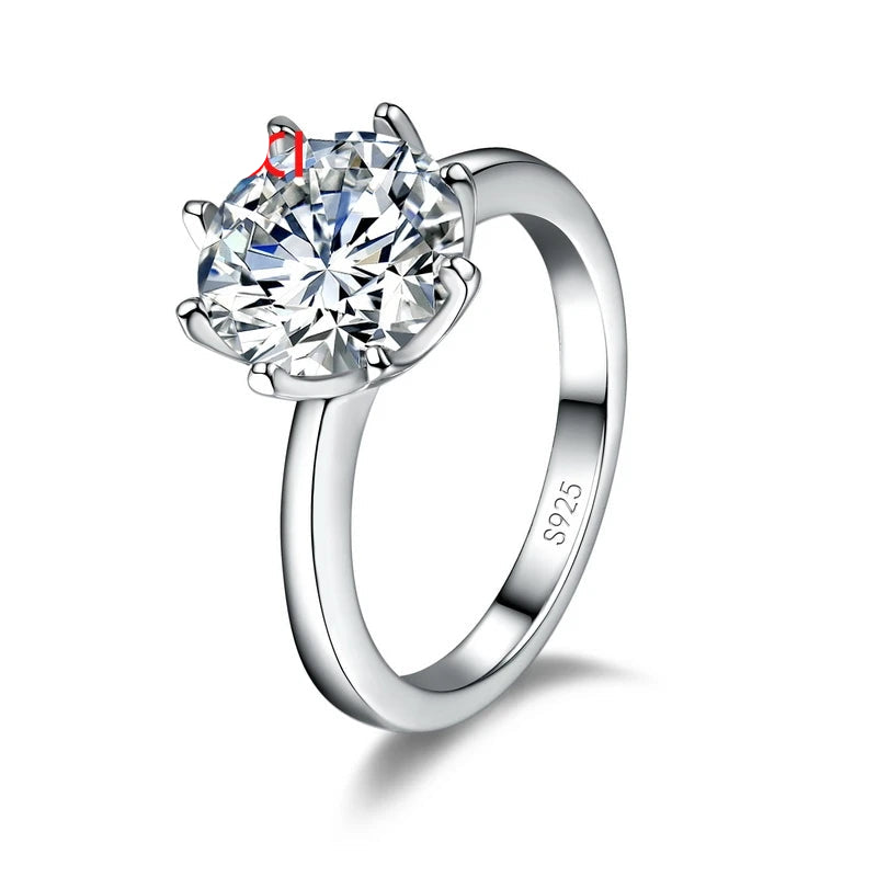 925 Sterling Silver Cubic Zirconia Engagement Ring