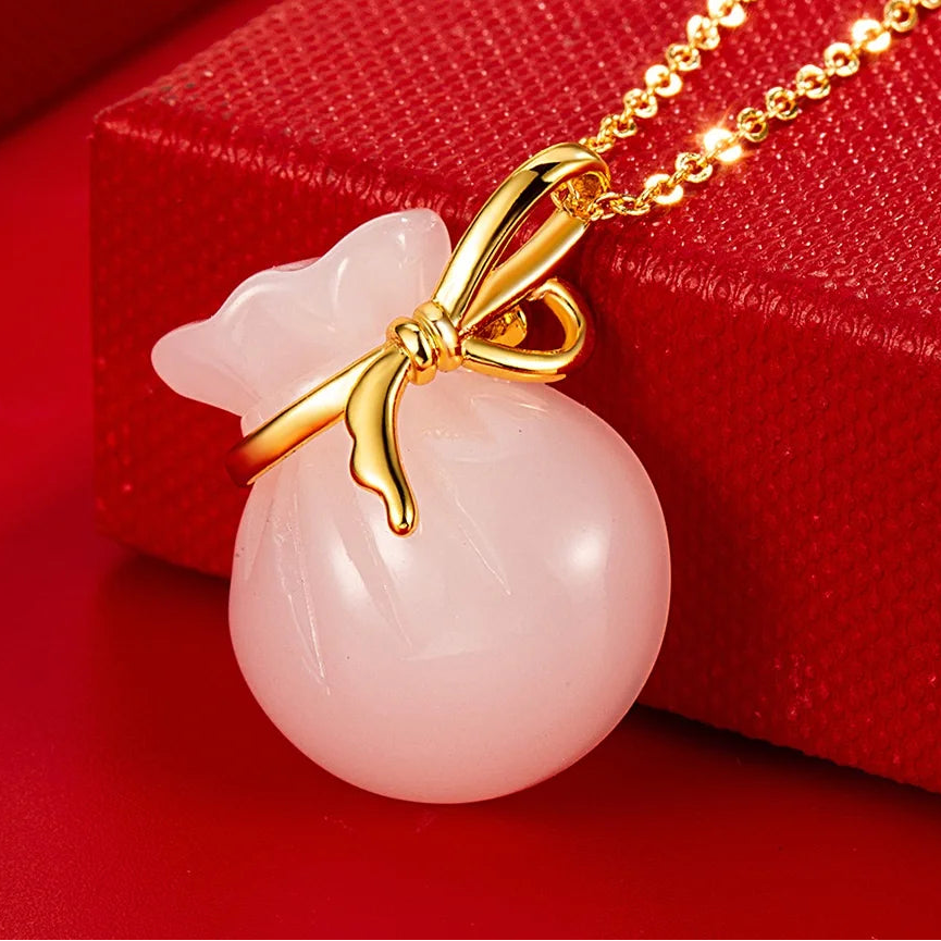 925 Sterling Silver Lucky Bag Pendant Necklace for Women