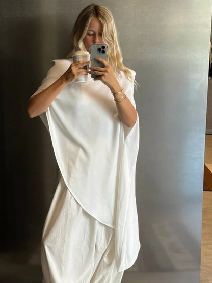 Women’s Irregular Shoulder-Pad Loose T-Shirt