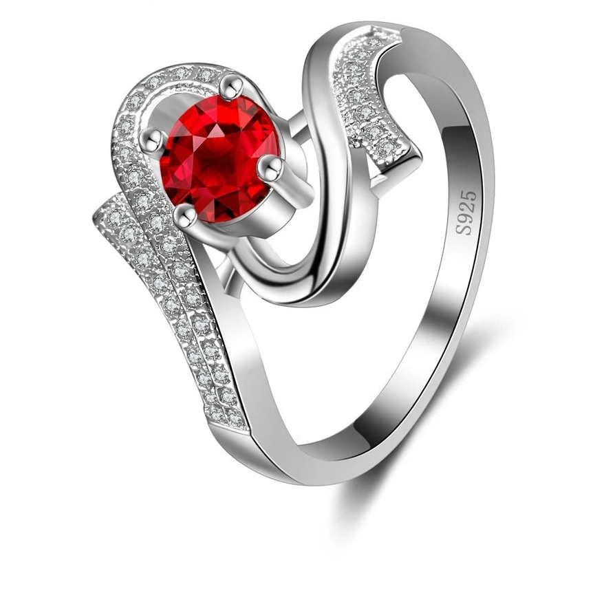 Hollow Cross 925 Sterling Silver Crystal Ring for Women