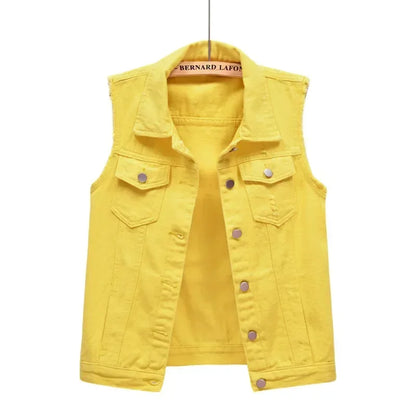 Vintage Sleeveless Denim Vest Women 2025