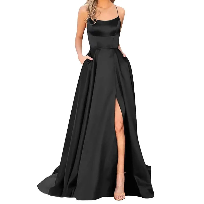 Elegant Halter Off-Shoulder Gala Dress