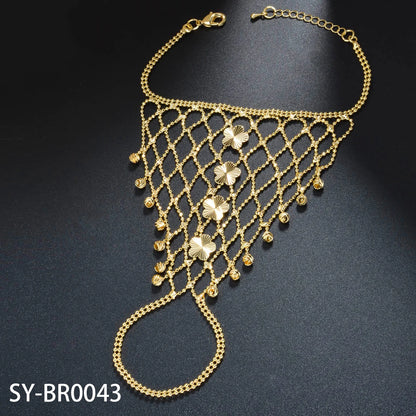 Flower Butterfly Gold Bracelet