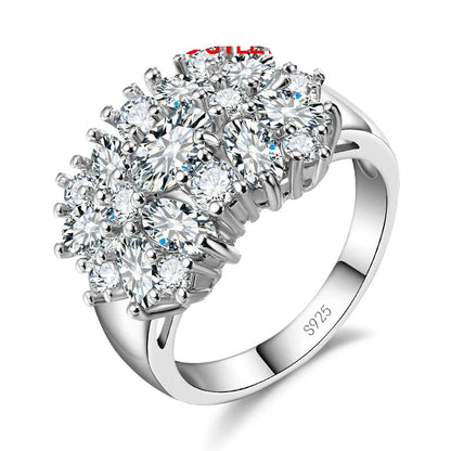 Trendy 925 Silver Cubic Zirconia Prong Engagement Ring