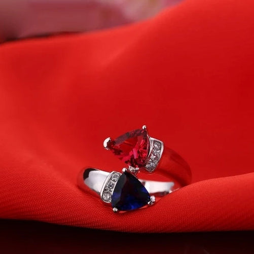  Blue Rose  Ring  Bridal Wedding Engagement Jewelry