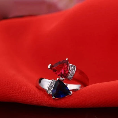  Blue Rose  Ring  Bridal Wedding Engagement Jewelry