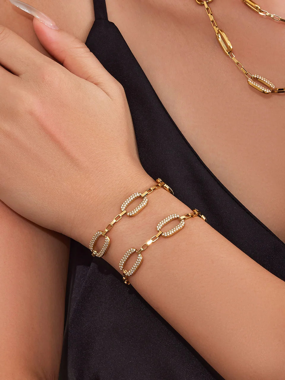 Gold Stainless Steel Jewelry Set for Women