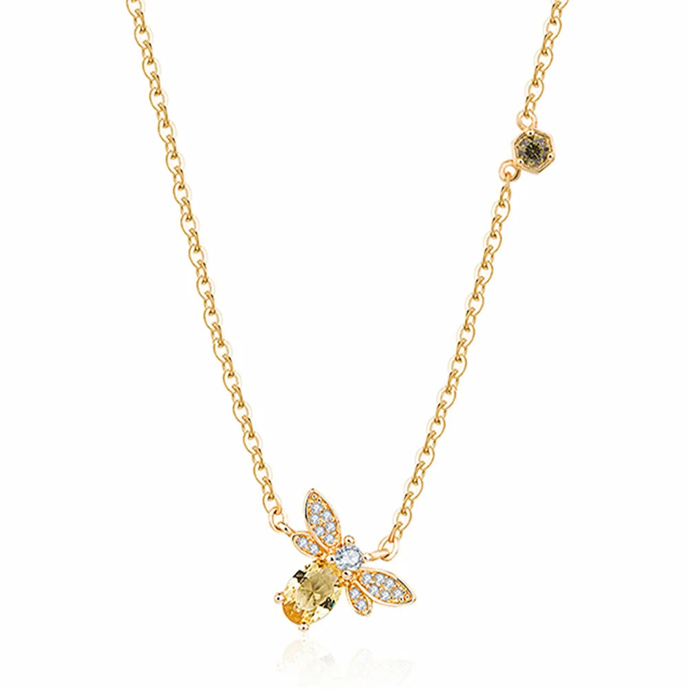 Silver OR Gold Bee Pendant Necklace for Women