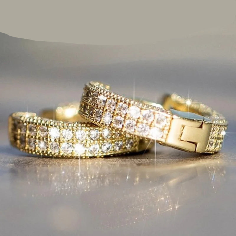 925 Sterling Silver Crystal Hoop Earrings for Women