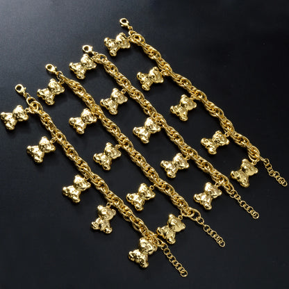 Gold Bear Charm Bracelet