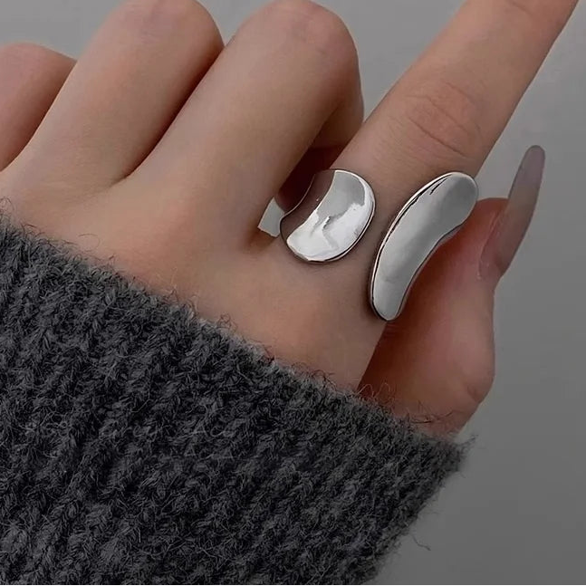 Original 925 Sterling Silver Wide Opening Wedding Ring for Women