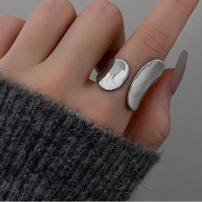 Original 925 Sterling Silver Wide Opening Wedding Ring for Women