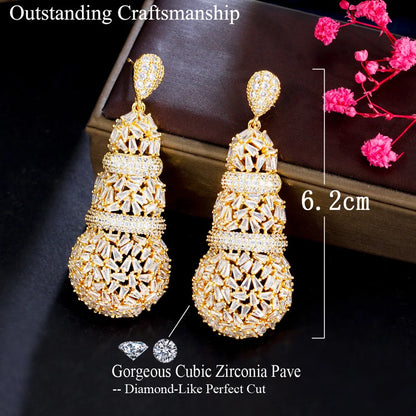 Gold Disc Balls Dangle Earrings