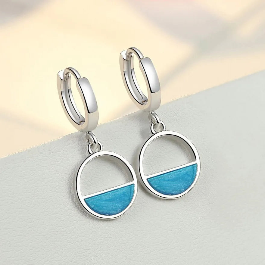 925 Sterling Silver Charm Hoop Earrings