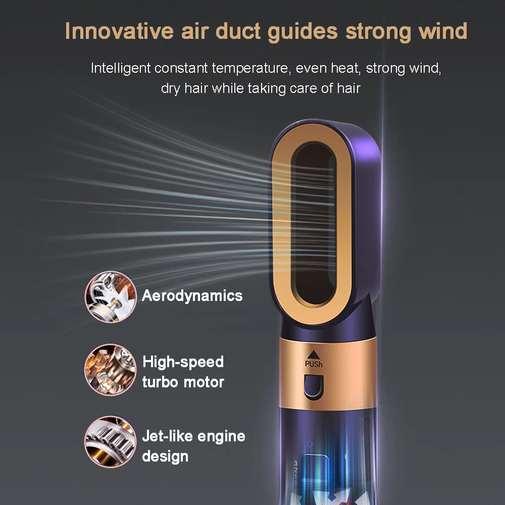 6-in-1 Ionic Hot Air Brush Hair Styler & Blow Dryer with Detachable Heads