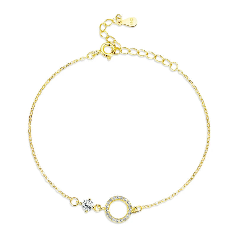 925 Silver Simple Ring Chain Bracelet
