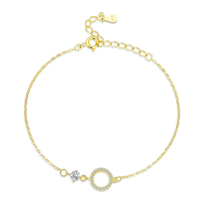 925 Silver Simple Ring Chain Bracelet
