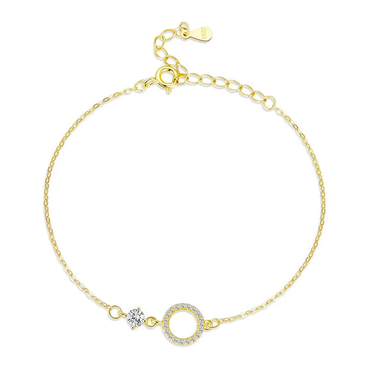 925 Silver Simple Ring Chain Bracelet