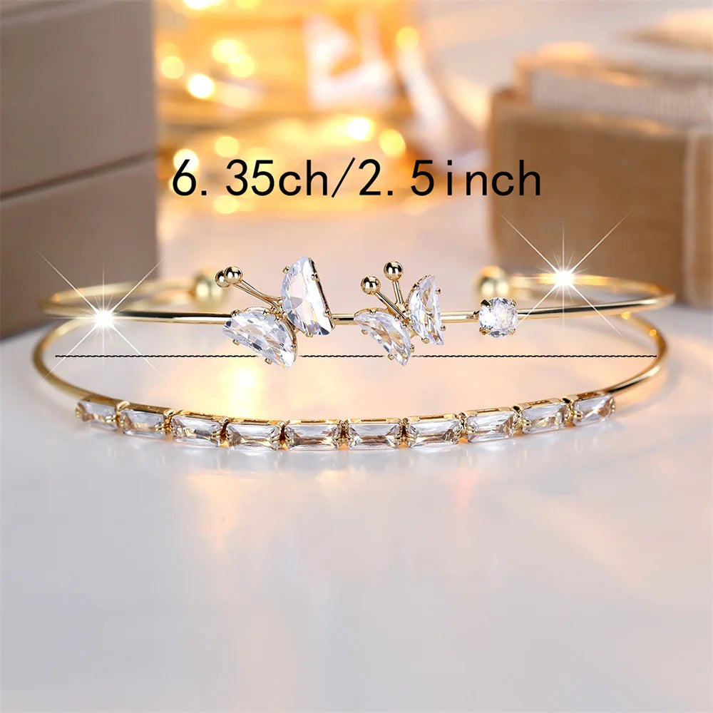 Butterfly Double Layer Bangle Bracelet