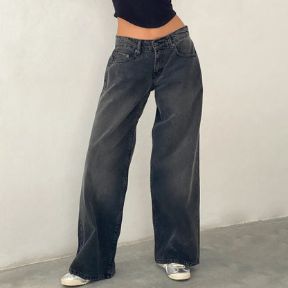 Women’s Loose Wide Leg Cargo Denim Pants 2025