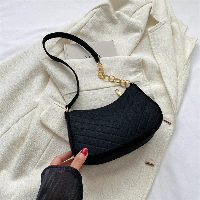 Women's Mini Felt Crescent Bag