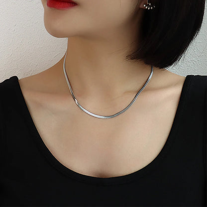 Stainless Steel Herringbone Chain Jewelry Set for Women