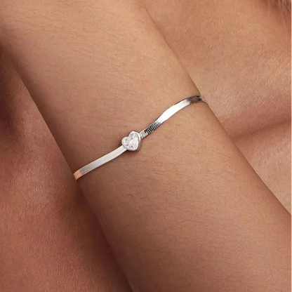 925 Silver Punk Herringbone Snake Bracelet