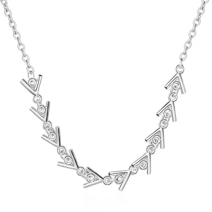 925 Sterling Silver Triangle Pendant Necklace for Women
