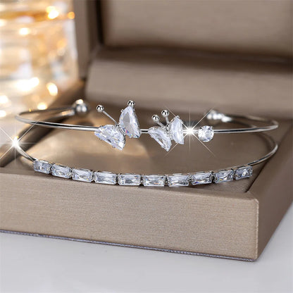 Butterfly Double Layer Bangle Bracelet