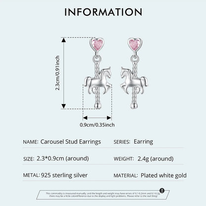 JEW004ER 925 Sterling Silver Cute Carousel Earrings for  Girls - Klixstore
