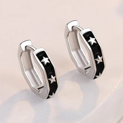 925 Sterling Silver Charm Hoop Earrings