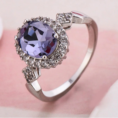 925 Sterling Silver Crystal Ring for Women