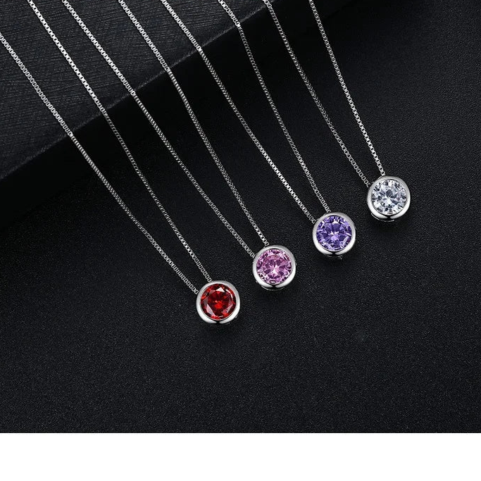 925 Sterling Silver CZ Pendant Necklace for Women