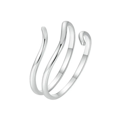 JEW028R    Minimalist Multi-layer Adjustable Ring, 925 Sterling - Klixstore