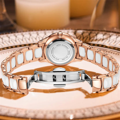 OLEVS Ceramic Musical-Note Women’s Quartz Watch