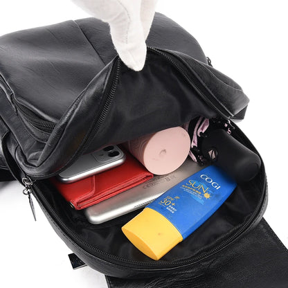 Vintage High-Quality Leather Backpack for Women